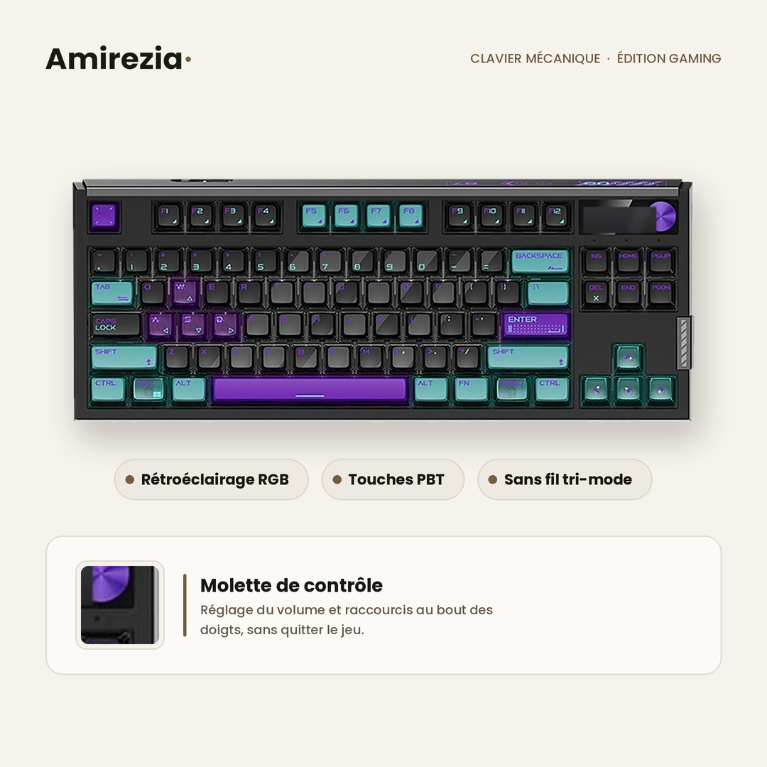 Clavier mécanique Amirezia Vortex RGB